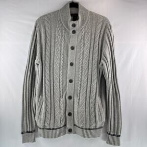 Lachlan British Inspired Cable-Knit Wool-Blend Cardigan Size XL